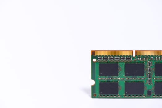 Chip of memory RAM on  a white background