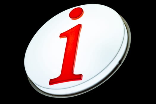 Information sign in circle shape on black background