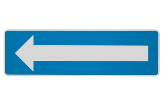 Arrow Road Sign on white background