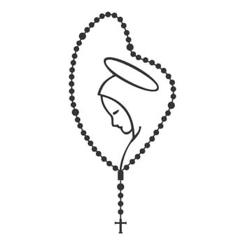 Lourdes rosary golden crucifix tradition pray devotion illustration