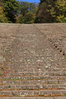 Staircase and spectator stands of the Thingstätte on the Heiligenberg near Heidelberg