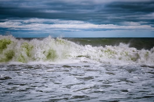 Big Wave During the Storm on the Black Sea