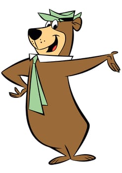 Yogi Bear Jellystone Park brown cartoon funny illustration