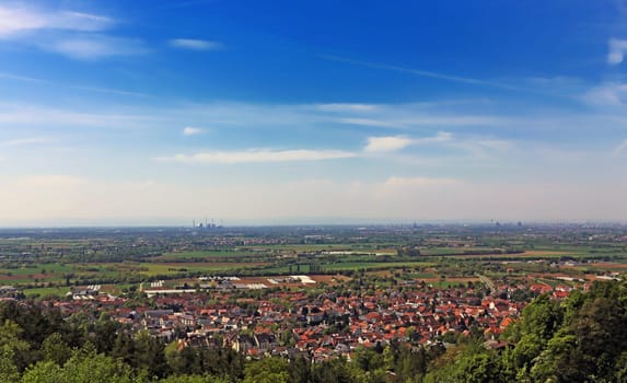 Dossenheim an der Bergstraße and Mannheim in the Rhine plain