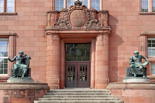 Aristotle and Homer at the entrance to the University of Freiburg
