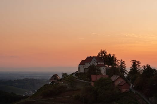 Schloss Staufenberg at sunset
