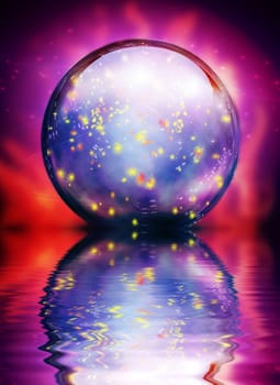 Crystal Orb. Water reflections