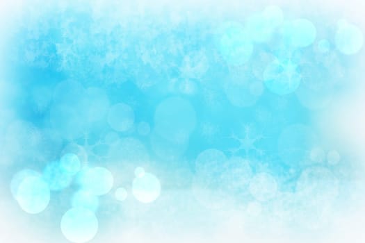 Abstract colorful blur blue texture background with white and blue bokeh circles in soft color style. Template for underwater backdrop or winter design illustration.