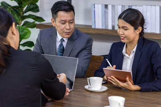 Business meeting in a cafe