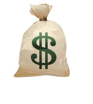 bag of money sack profit savings bank illustration