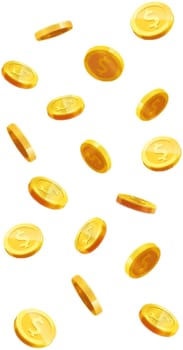 flying coins golden money jackpot luck savings illustration