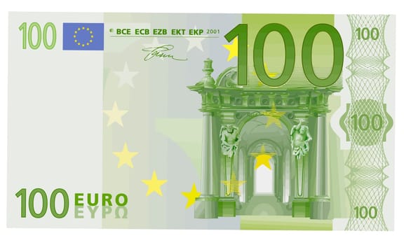 euro bill cash currency hundred note illustration