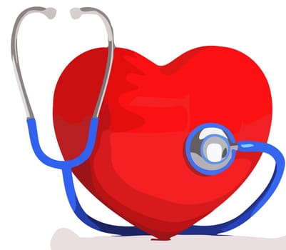health stethoscope cardiology care medicine diagnostic illustration