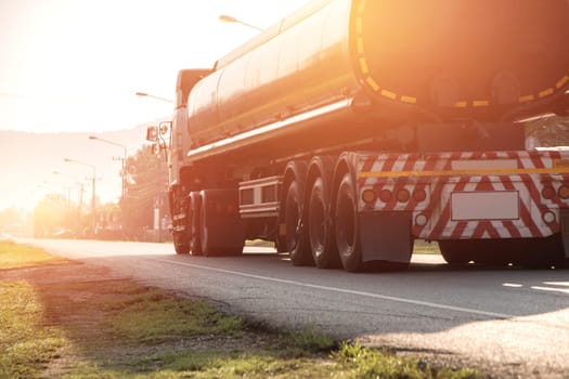Gas trucks on highway for transportation concept.