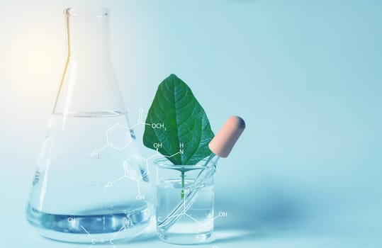 Glass laboratory chemical test tubes with liquid for analytical , medical, pharmaceutical and scientific research concept.