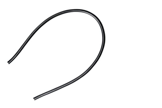 Black wire cable isolated on a white background abstraction.