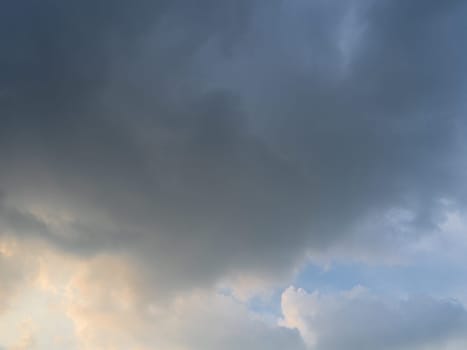 Blue sky with cloud, clean energy power, clear weather background