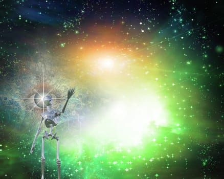 Alien bringing light in universe