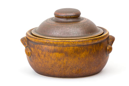 clay pot on white background