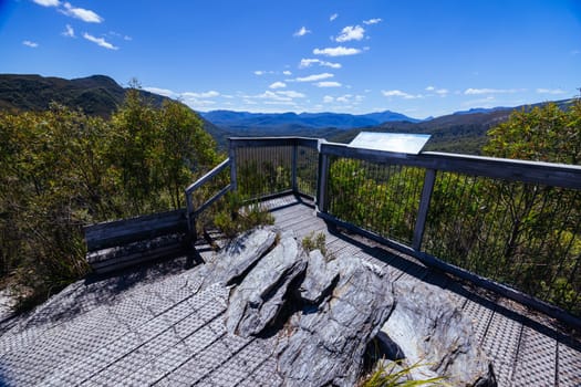 Donaghys Hill walk in Franklin-Gordon Wild Rivers National Park on a hot summer's day in Tasmania, Australia