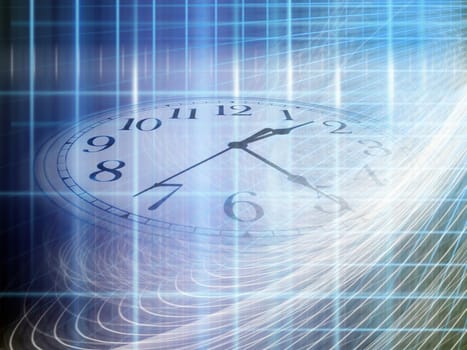 conceptual technology and time image of clock and abstract lights