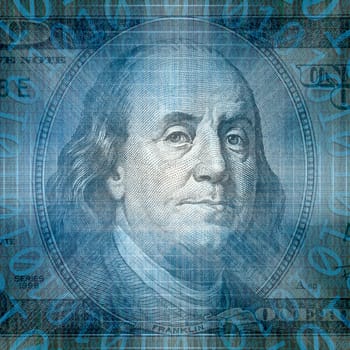 Conceptual internet business image of binary code tecnology with money