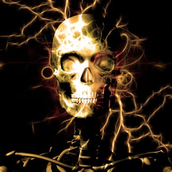Skull Design. Lightnings