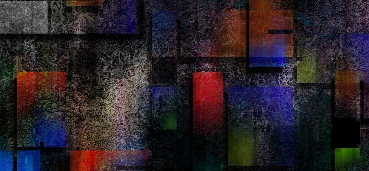 Modern Abstract, Geometric figures and swirling texture