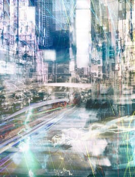 New York. Times Square. Modern abstract composition