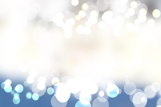 Festive  silver blue bright abstract Bokeh with colorful circles. Template for your product display montage. Beautiful texture.