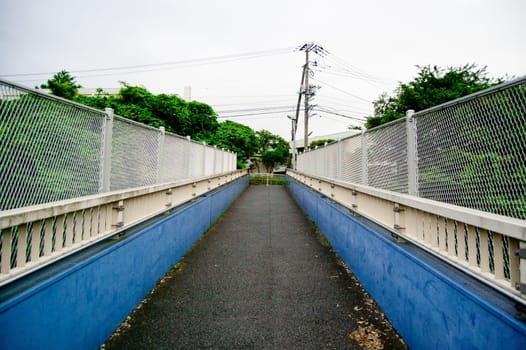 Walking Bridge in Japan is taken around Tokyo, Japan. It was pictured in the winter season.