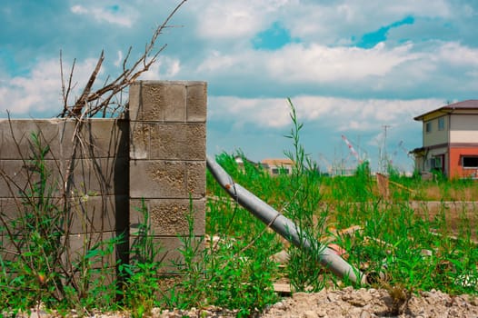 The Gate after Fukushima Tsunami Disaster in Ishinomaki, Japan. Fukushima Tsunami disaster happened on March 11 in 2011.