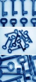 conceptual images of close up security keys arrangement