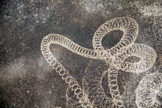 Graphic Art on the Ground in Tokyo, Japan. Graphite culture is now all over the world.