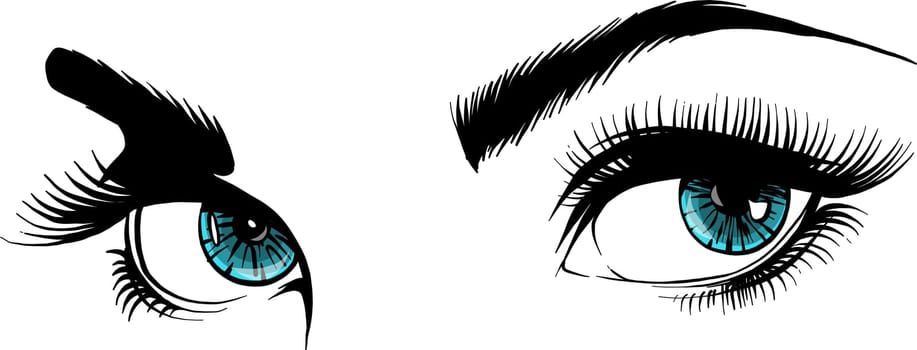 Beautiful Women Eyes with make up