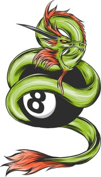 Chinese Dragon of power and wisdom flying cartoon illustration
