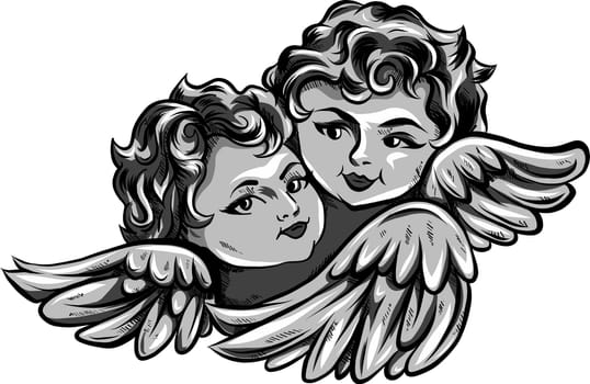 Vector of flying angel or cupid