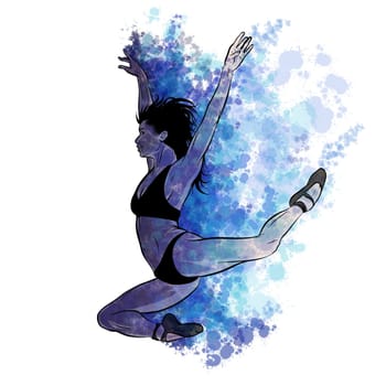A Hand Drawing of a Ballerina. Illustration of a Dancer Girl.
