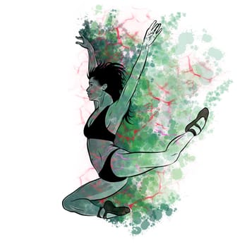 A Hand Drawing of a Ballerina. Illustration of a Dancer Girl.