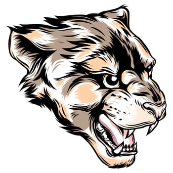 Cougar Panther Mascot Head Vector Graphic