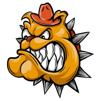 illustration of a fierce bulldog animal character or sports mascot