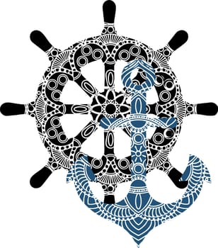 nautical anchor design logo template
