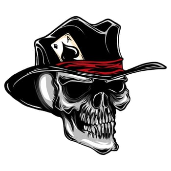 skull with top hat and ace of spades