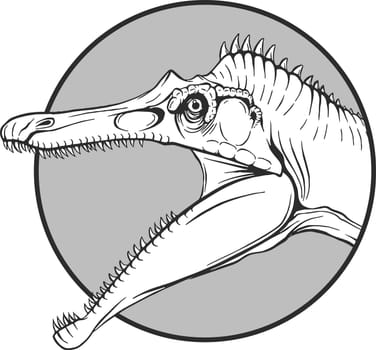 sketch of a dinosaur in vector illustartion