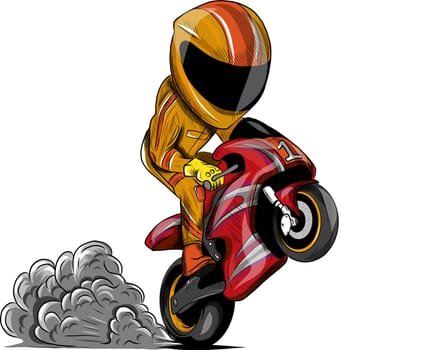vector Wheelies Biker Motorcycle Rider