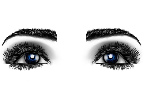 Beautiful Women Eyes with make up