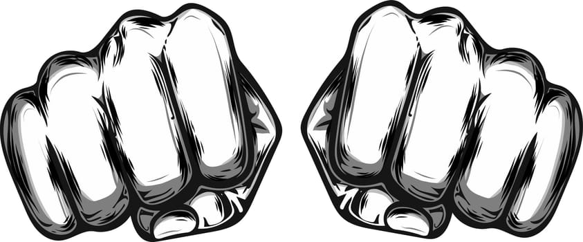 Fist male hand. Power sign