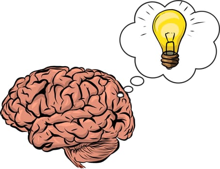 human face brown silhouette with brain inside