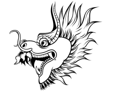 Chinese Dragon of power and wisdom flying cartoon illustration