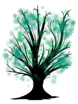 new cartoon style tree icon isolated on white background can use like design element